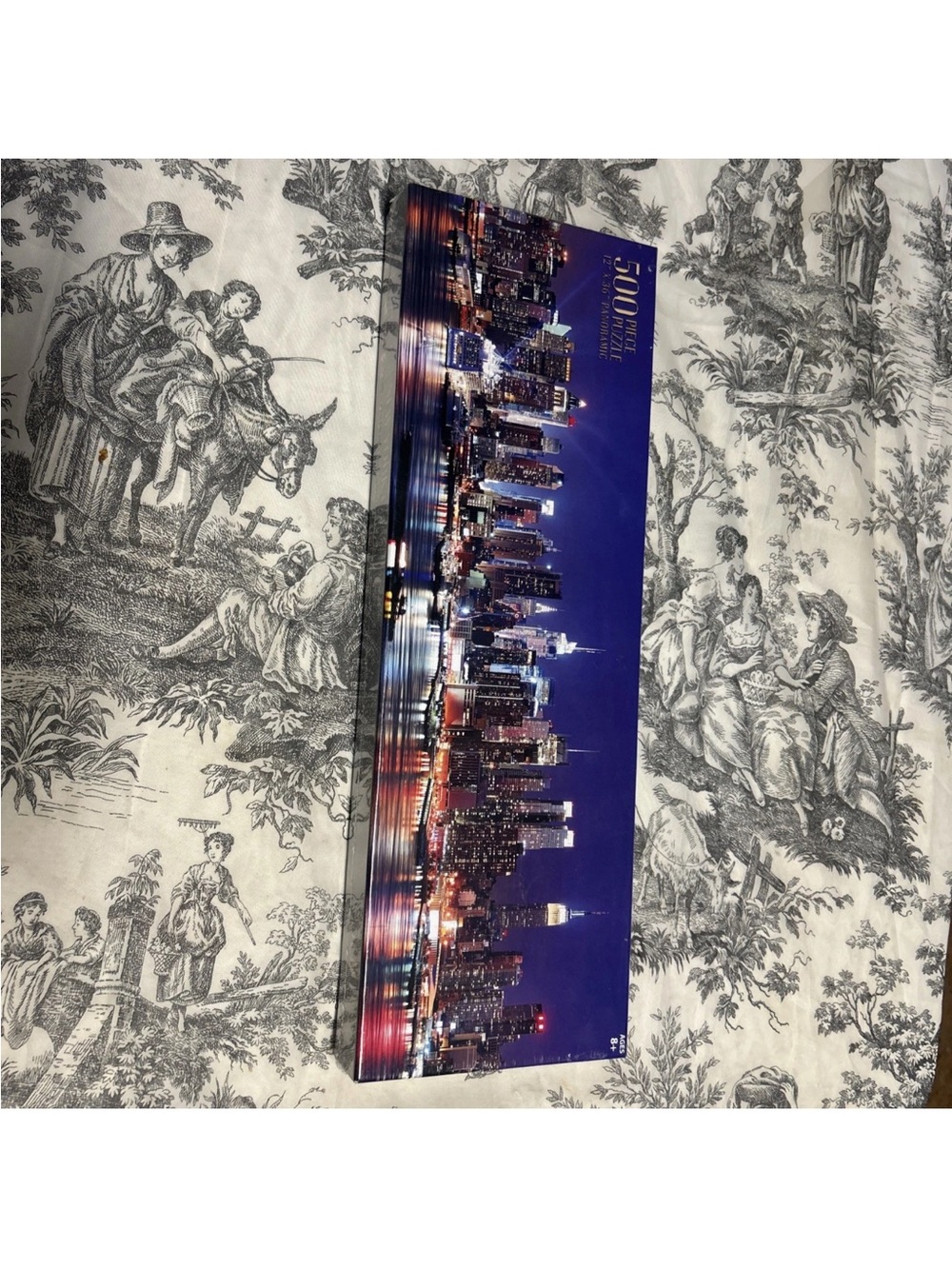 500 Piece Skyline Puzzle - City Nightscape in Deep Blue
